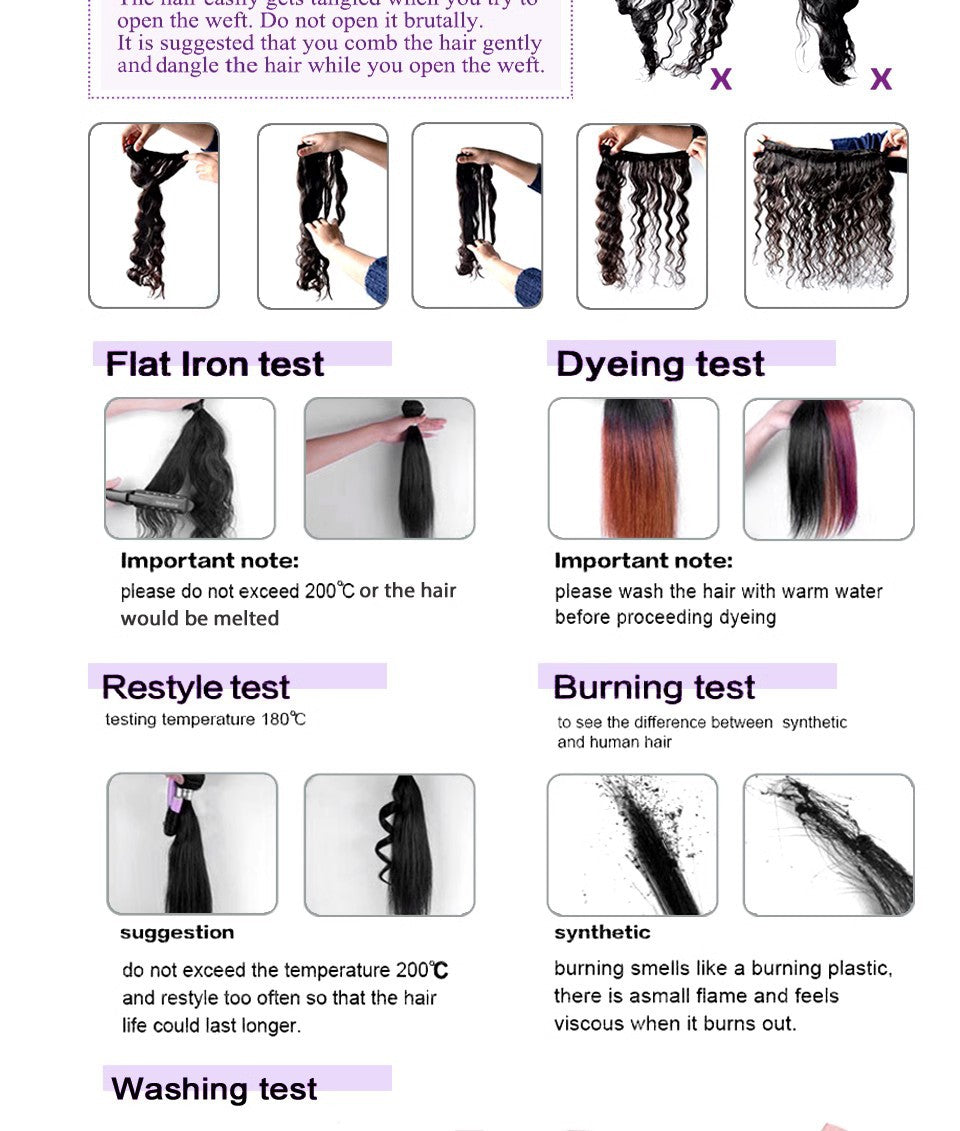 Human wig hair curtain50g Human Hair Extension Bundles Body