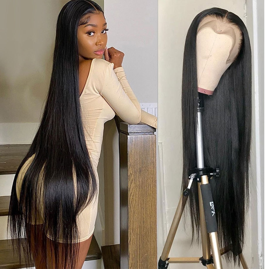 Lace Front Wig 13x4 Hd Lace Frontal Straight Preplucked High Density Wigs For Women Brazilian Straight Human Hair Wig