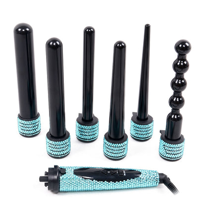 6 in1 Crystal Hair Curler Wand Set Styling Tools