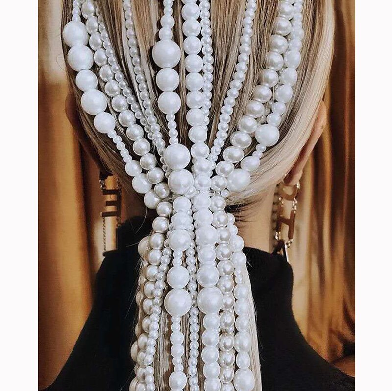 Pearl Long Tassel/Chain Hair Accessories & Hair Clip Hair Jewelry