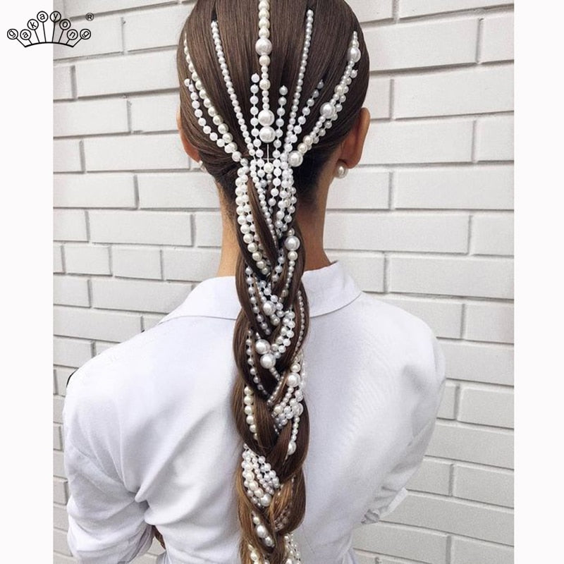 Pearl Long Tassel/Chain Hair Accessories & Hair Clip Hair Jewelry