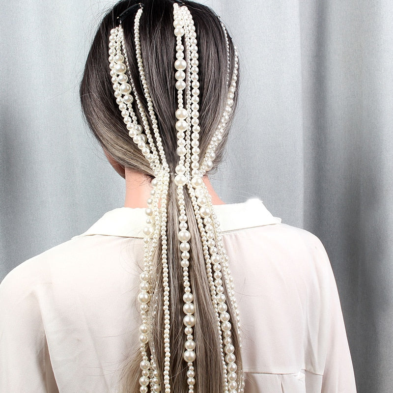 Pearl Long Tassel/Chain Hair Accessories & Hair Clip Hair Jewelry